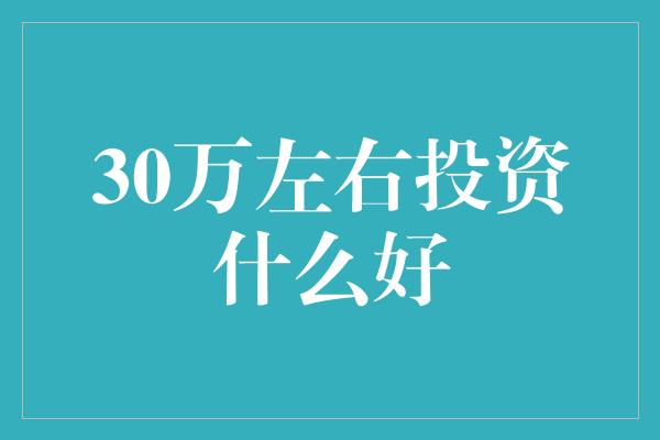 30万左右投资什么好