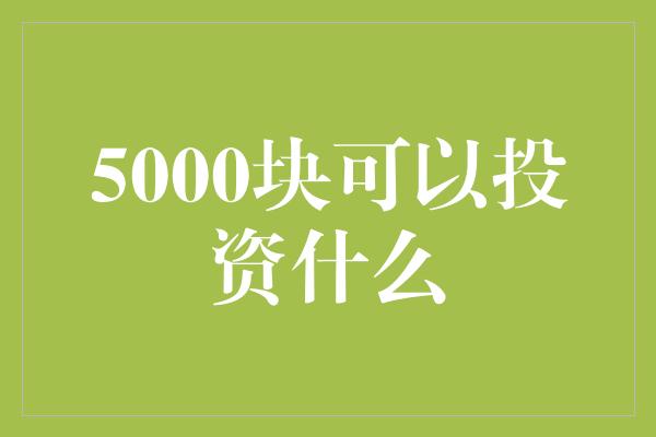 5000块可以投资什么