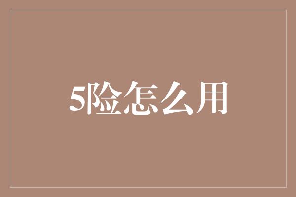 5险怎么用