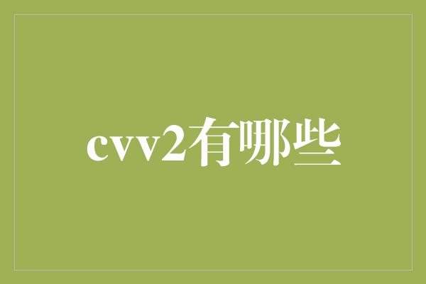 cvv2有哪些