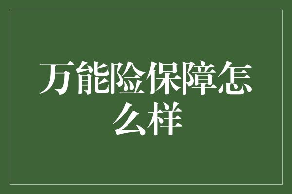 万能险保障怎么样