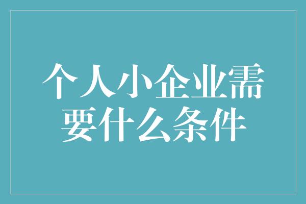 个人小企业需要什么条件