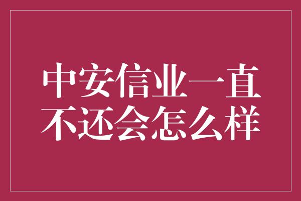 中安信业一直不还会怎么样