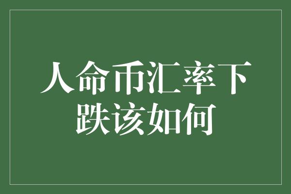 人命币汇率下跌该如何