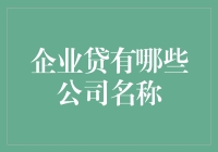 企业贷有哪些公司名称：盘点国内知名的个人企业贷款平台