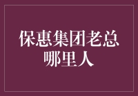 保惠集团老总的故乡之谜