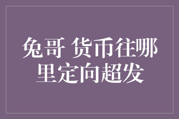 兔哥 货币往哪里定向超发