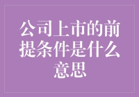 公司上市的前提条件：打造企业成功登顶的基石