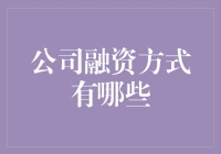 多元化视角下的公司融资方式解析