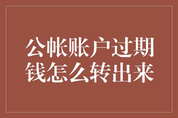 公帐账户过期钱怎么转出来