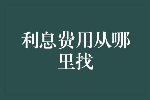 利息费用从哪里找