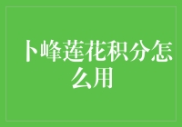 积分能干啥？揭秘卜峰莲花积分的真正用途！