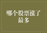 股市里的那只最靓的仔：谁才是涨得最多的崽？