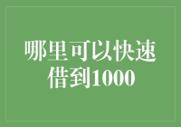 哪里可以快速借到1000？揭秘借贷新技巧