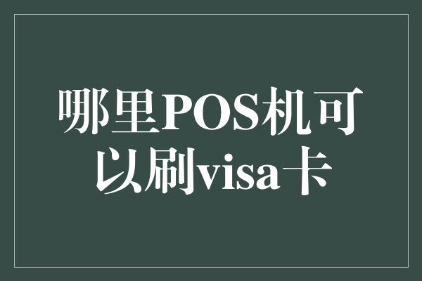 哪里POS机可以刷visa卡