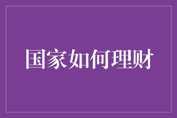 国家如何理财