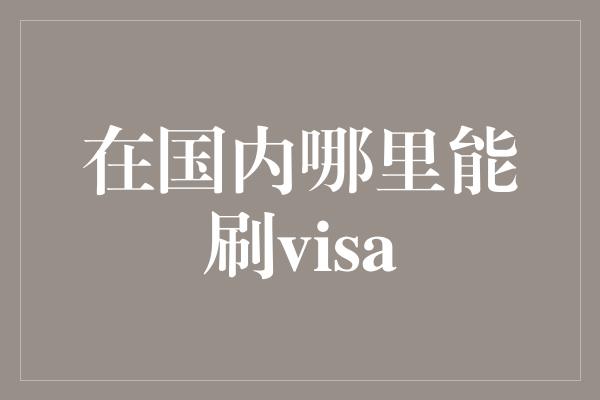 在国内哪里能刷visa