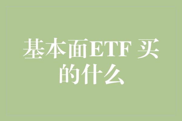 基本面ETF 买的什么