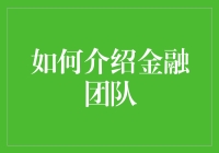 如何专业地介绍金融团队：构建信任与合作的桥梁