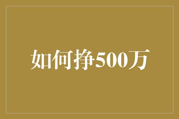 如何挣500万