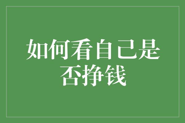 如何看自己是否挣钱