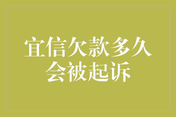 宜信欠款多久会被起诉