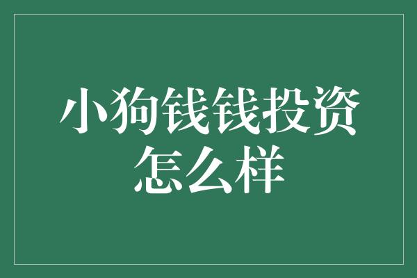 小狗钱钱投资怎么样