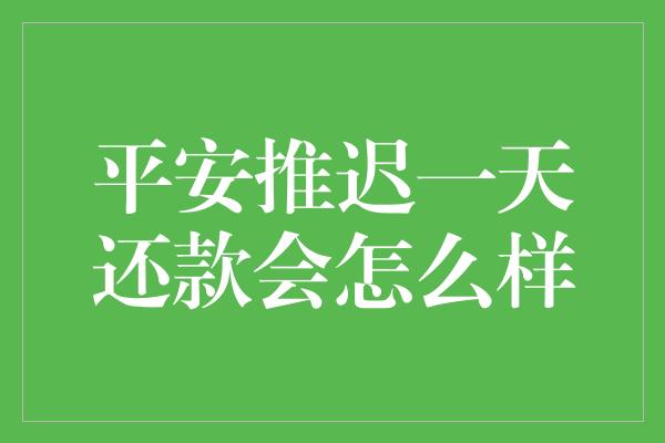 平安推迟一天还款会怎么样