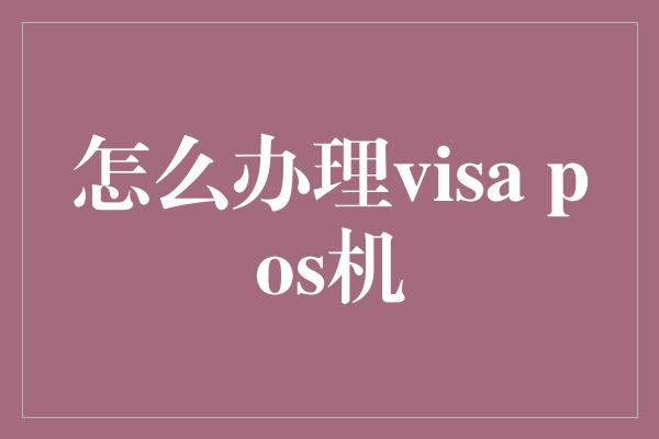 怎么办理visa pos机