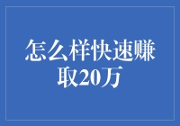 如何在一年内快速赚取20万元：策略与技巧