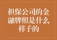 新手的疑问：担保公司的金融牌照长啥样？