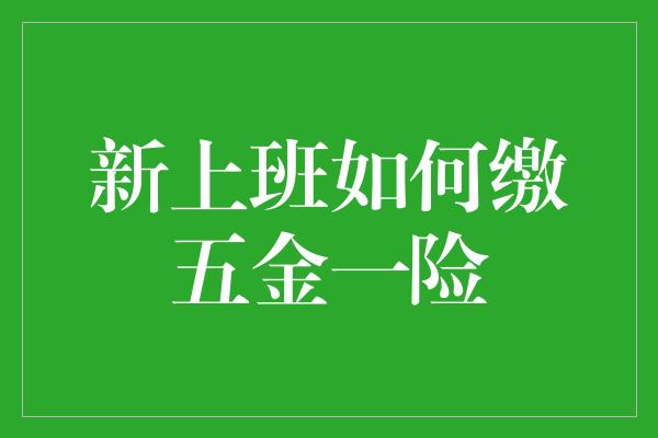 新上班如何缴五金一险