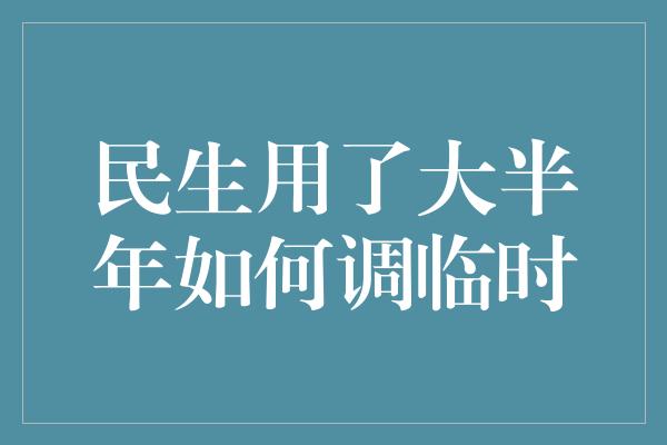 民生用了大半年如何调临时