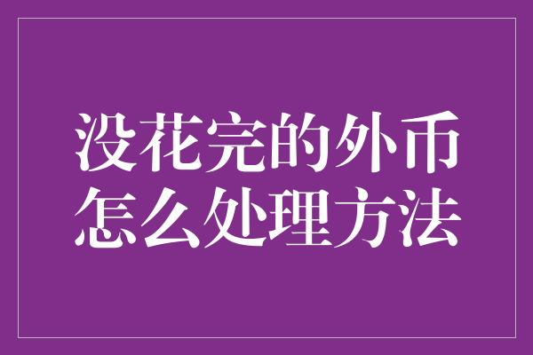 没花完的外币怎么处理方法