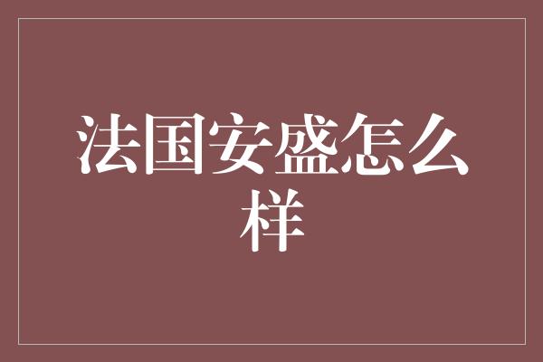 法国安盛怎么样