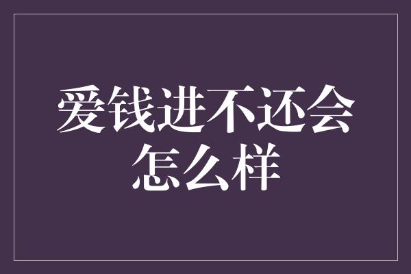 爱钱进不还会怎么样