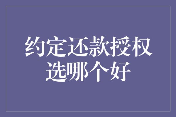 约定还款授权选哪个好