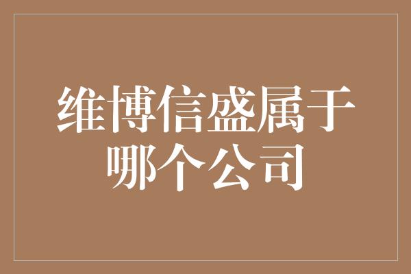 维博信盛属于哪个公司