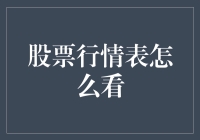 给股市小白的一封亲笔信：如何看懂股票行情表