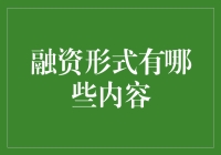 融资形式概览：多样性与灵活性分析