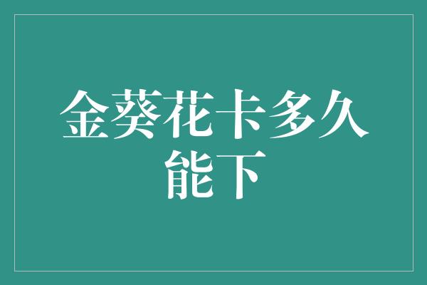 金葵花卡多久能下