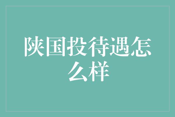 陕国投待遇怎么样