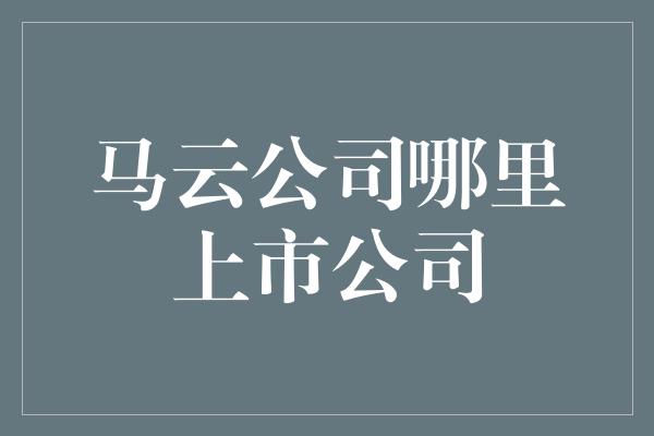 马云公司哪里上市公司