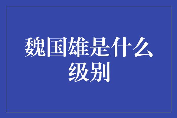 魏国雄是什么级别