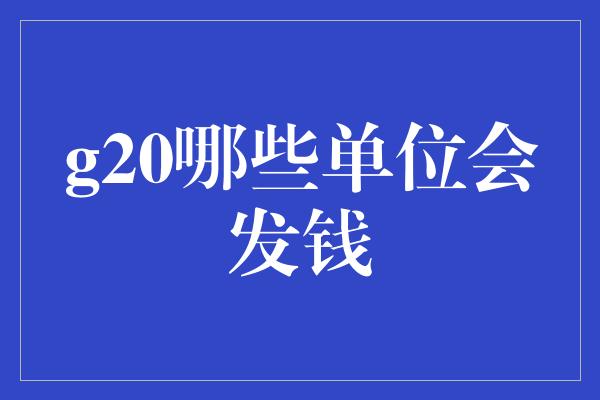 g20哪些单位会发钱